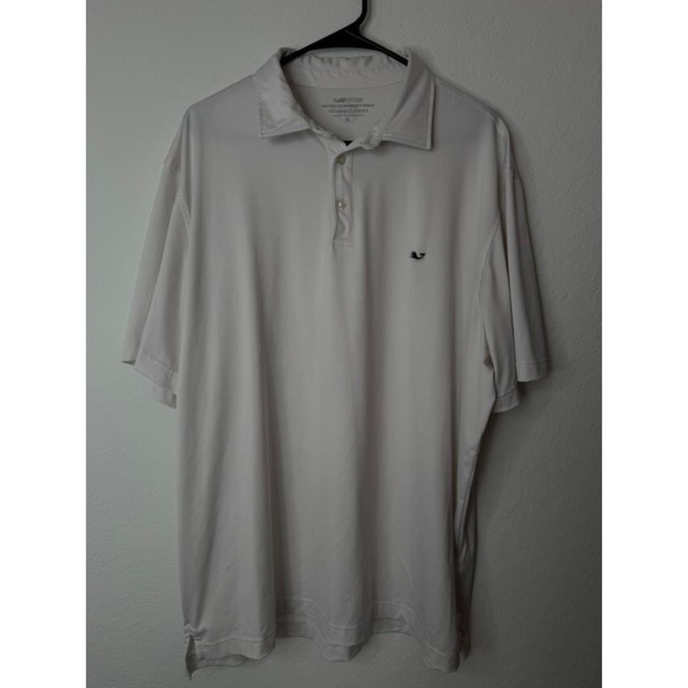 Vineyard Vines Mens XL White On-The-Go Sankaty Performance Polo Shirt OTG